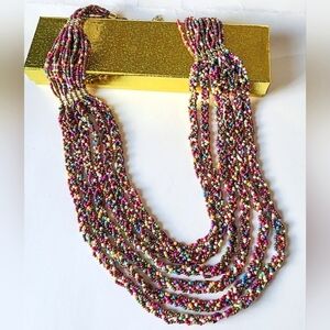 CHARMING CHARLIE MULTI-STRAND MULTI-COLORED BEAD NECKLACE